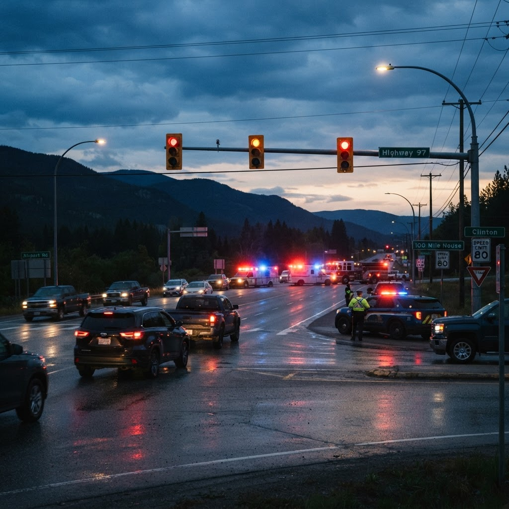 BC Motorcyclist Survives Dramatic Traffic Light Crash